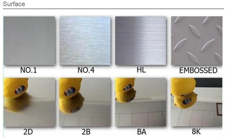 2b Ba 8K Hl পৃষ্ঠের বেধ 0.3-3mm Ss 201 প্লেট কোল্ড রোলড 201 202 স্টেইনলেস স্টীল শীট 2