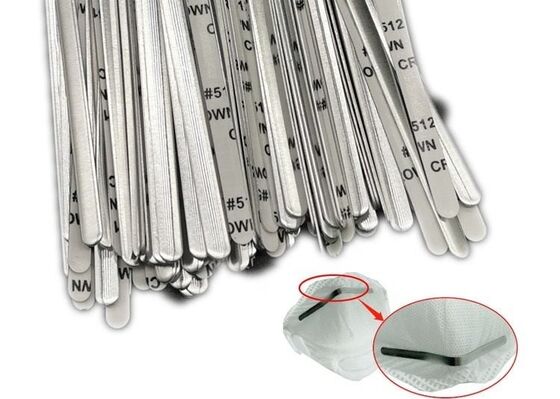 ফেস মাস্কের জন্য অ্যালুমিনিয়াম মাস্ক নাক স্ট্রিপ ব্রিজ ওয়্যার 5 মিমি স্থির